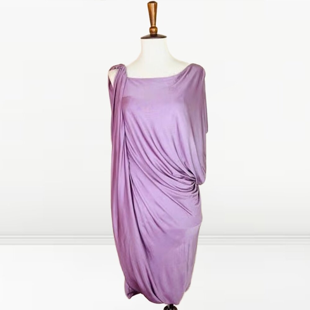 YIGAL AZROUEL draped cocktail dress in lilac size US10
